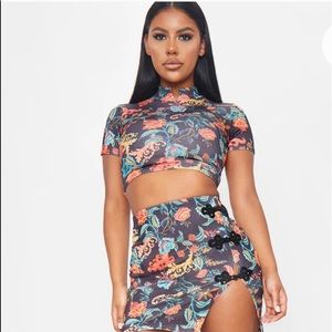-Pretty Little Thing Oriental Style Skirt and Top